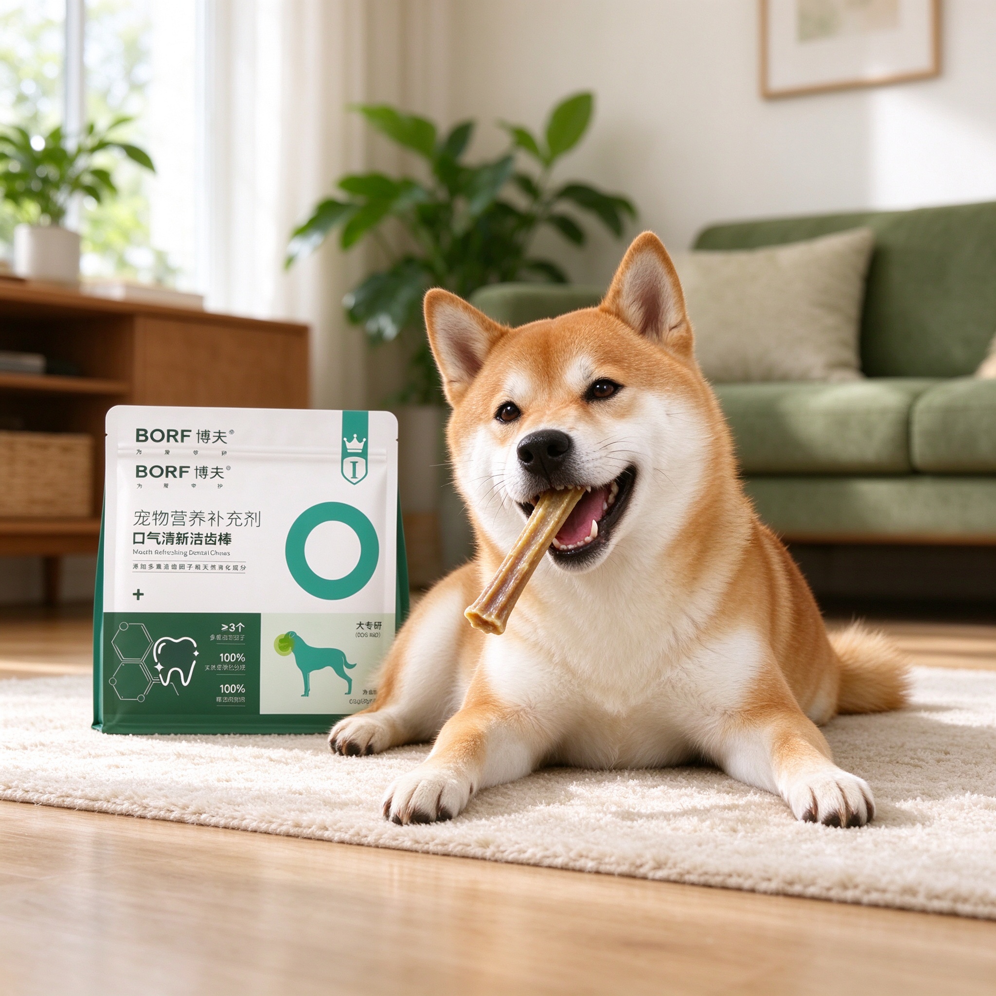 BORF博夫口气清新洁齿棒犬猫口腔护理场景